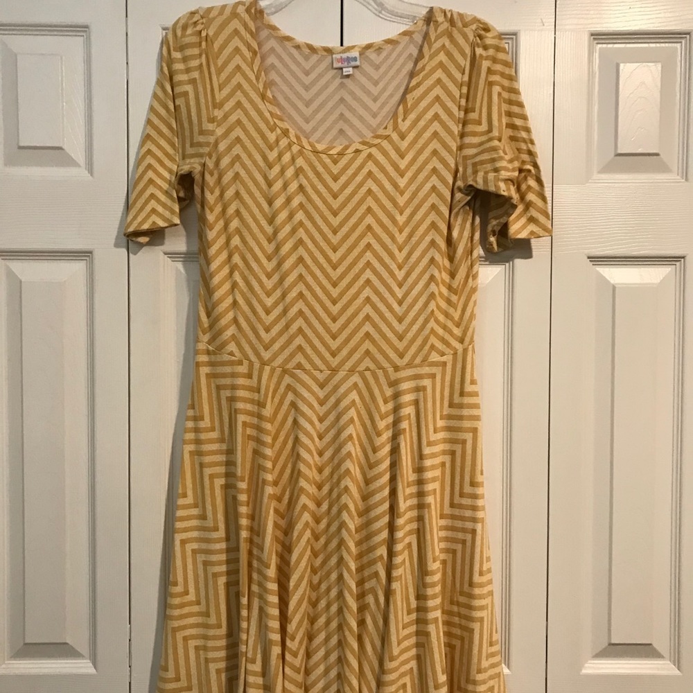 Mustard, Chevron A Line XL Nicole Dress
